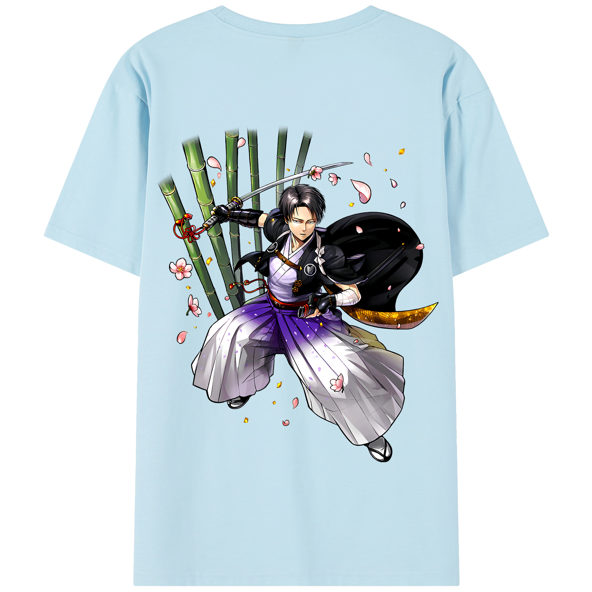 （画像用） 進撃の巨人 リヴァイ·アッカーマン Attack on Titan Levi Ackerman 綿100％半袖Tシャツ（背面プリント）